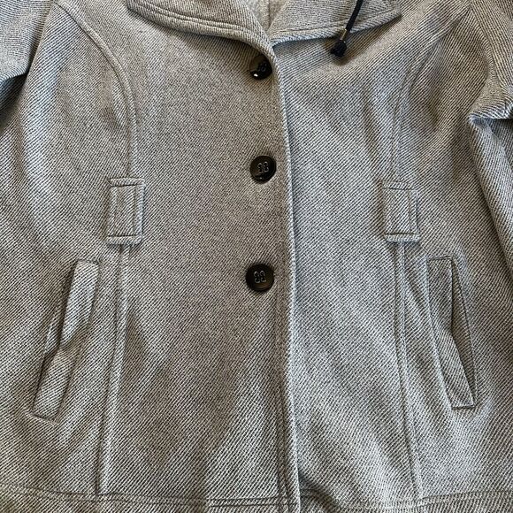 Sebby Collection Women’s Plus Black/White Print Hooded Button Down Jacket 2X - Picture 7 of 11